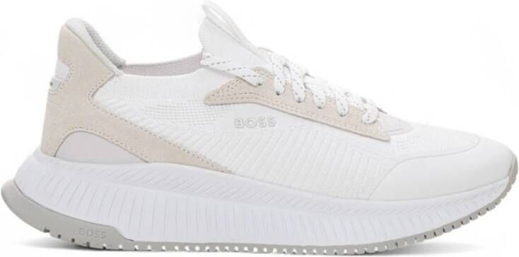 Boss Stoffen hoge top slip-on sneakers