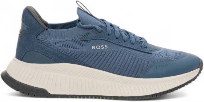 Boss Stoffen hoge top slip-on sneakers