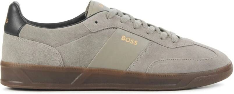 Boss Taupe Sneakers Stijlvol en Comfortabel Gray Heren