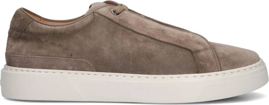 Boss Taupe Suède Stijlvolle Sneakers voor Heren