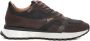 Boss Vintage leren sneaker met zijlogo Brown Heren - Thumbnail 1