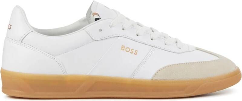 Boss Witte Leren Sneakers White Heren