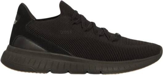 Boss Zwarte Gebreide Instap Sneakers