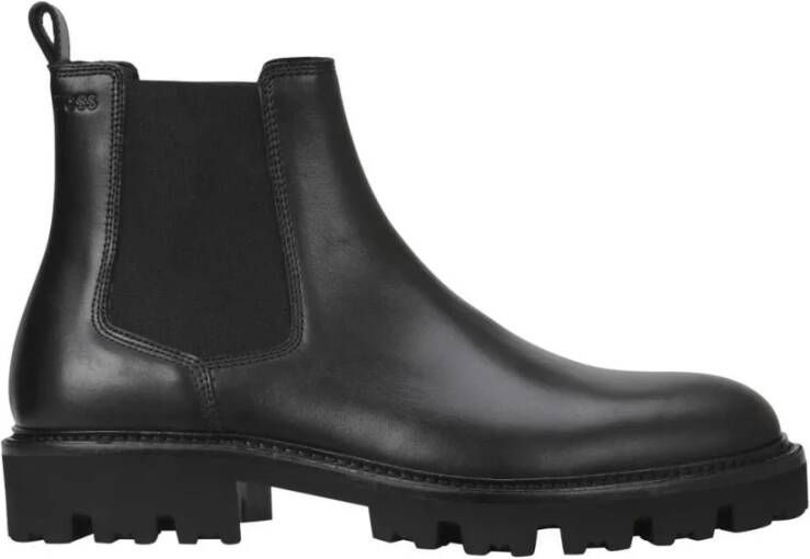 Boss Zwarte Leren Laarzen Julyo Black Heren