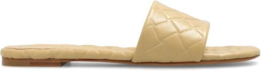 Bottega Veneta Amy leren slides Beige Dames