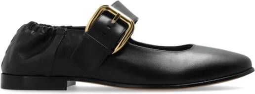 Bottega Veneta Zwarte platte schoenen met Intrecciato-detail Black Dames