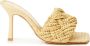 Bottega Veneta Beige Raffia Hak Sandaal Mule met Intreccio Beige Dames - Thumbnail 1