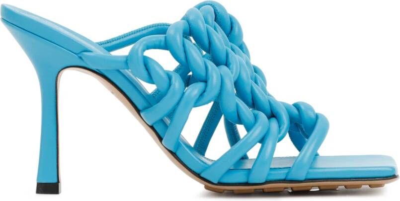 Bottega Veneta Blauw Leren Twist Sandalen Ss23 Blue Dames