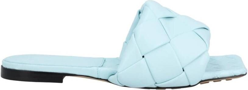 Bottega Veneta Blauwe Leren Slide Sandalen