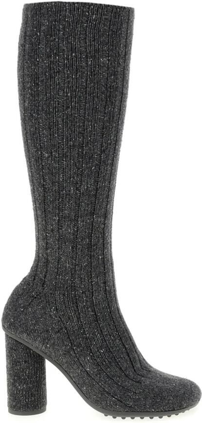 Bottega Veneta Atomic Ribbed Knit Knee-High Heeled Boots