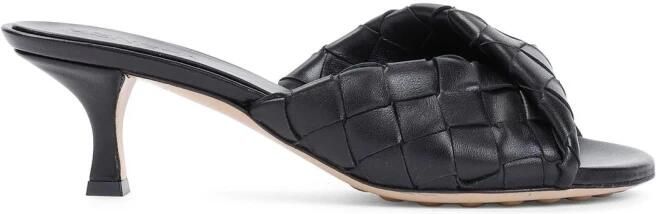 Bottega Veneta Blink Geweven Leren Kitten Heel Muiltjes