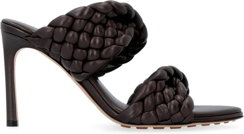 Bottega Veneta Gewatteerde Intrecciato leren sandalen met hak