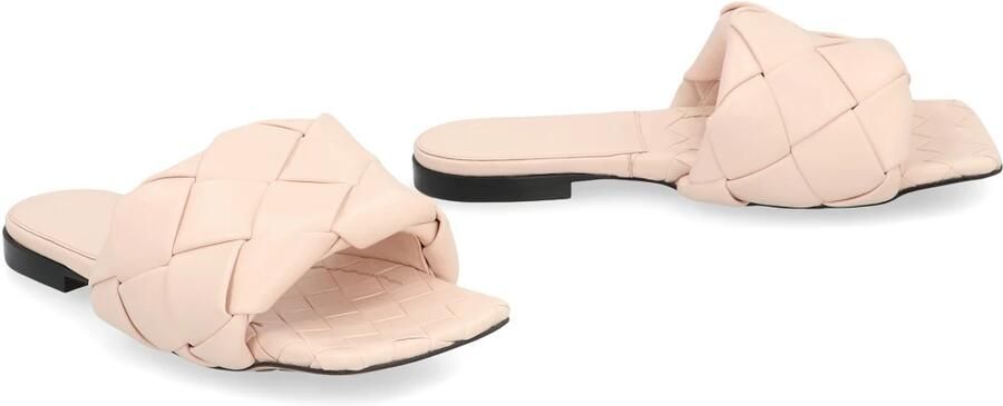 Bottega Veneta Geweven Leren Platte Sandalen
