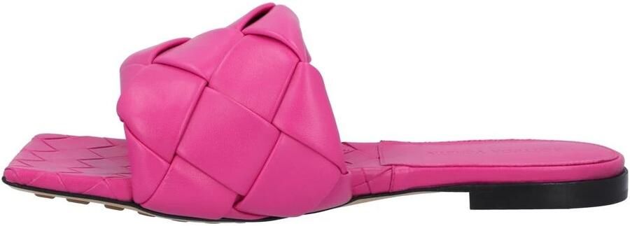Bottega Veneta Geweven leren Slide Sandalen Roze - Foto 4