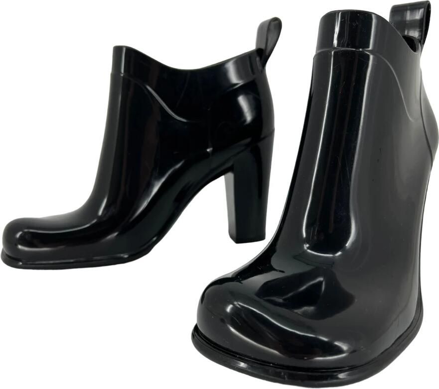 Bottega Veneta Shine Rubber Enkellaarzen Black Dames