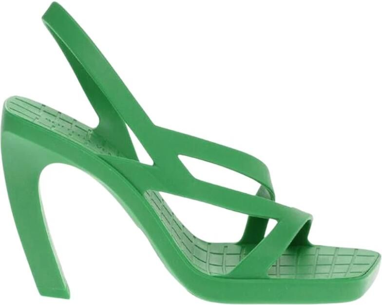 Bottega Veneta Groene Vierkante Sandalen