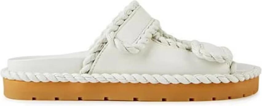 Bottega Veneta Platte Muilezel Sandalen met Klittenbandsluiting White Dames - Foto 3