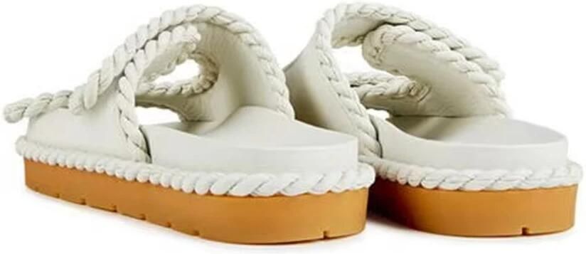 Bottega Veneta Platte Muilezel Sandalen met Klittenbandsluiting White Dames - Foto 2