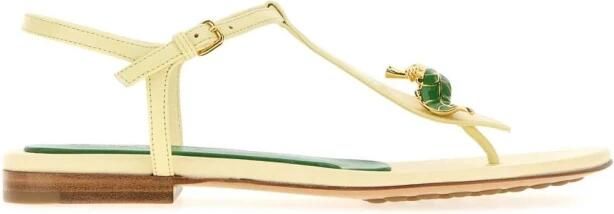 Bottega Veneta Leren T-Strap Sandalen met Versiering