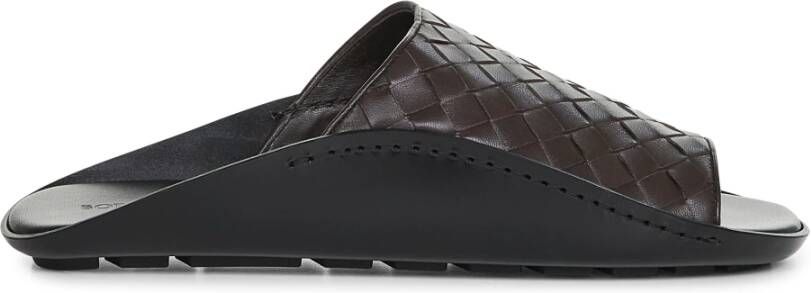 Bottega Veneta Bruin Intrecciato Leren Instap Sandalen