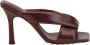 Bottega Veneta Bruin lederen kruisband hakken sandalen - Thumbnail 1