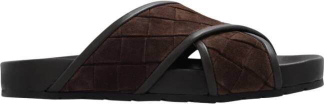 Bottega Veneta Bruine Criss Cross Sandalen Ss22 Brown Heren