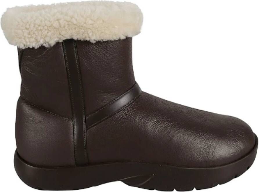 Bottega Veneta Bruine Shearling Trim Instap Schoenen