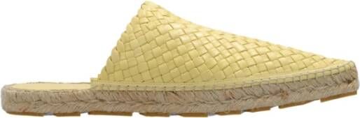 Bottega Veneta Gele Lagoon Espadrilles met Geweven Detail