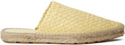 Bottega Veneta Gele Geweven Leren Espadrille Muilezel