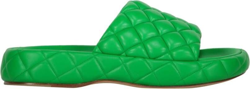 Bottega Veneta Geweven leren muilen Green Dames
