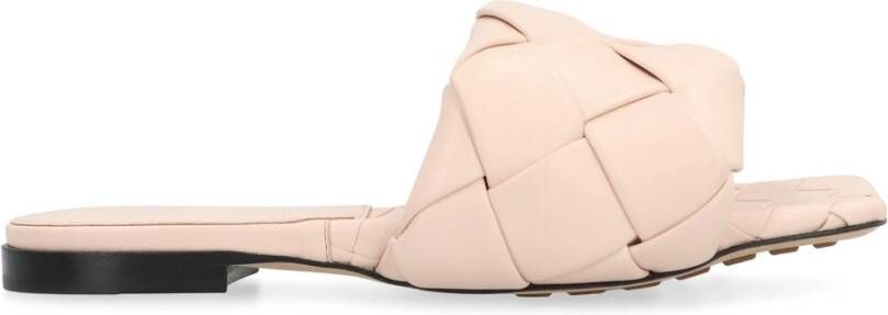 Bottega Veneta Geweven Leren Platte Sandalen