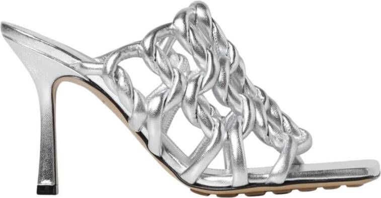 Bottega Veneta Geweven leren sandalen met hakken
