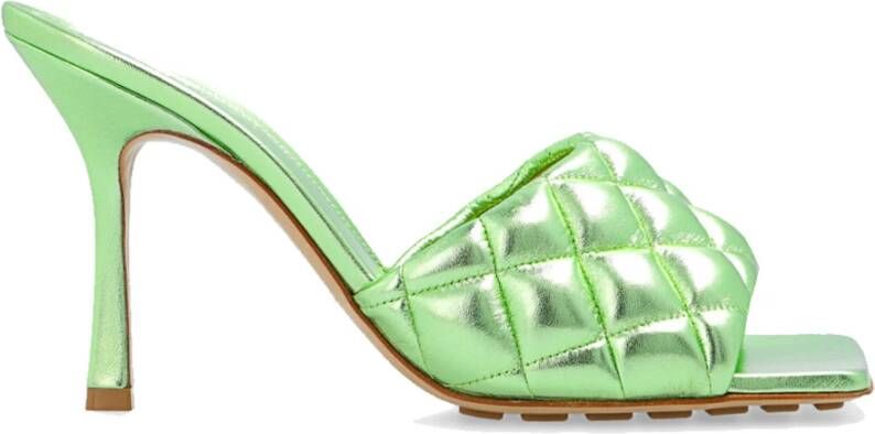 Bottega Veneta Groene Gewatteerde Sandalen voor Dames Green Dames