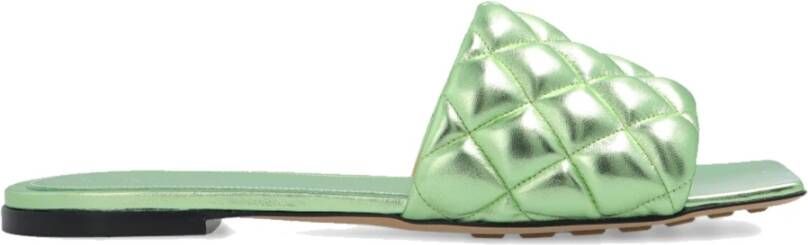 Bottega Veneta Groene Gewatteerde Sandalen voor Dames Green Dames