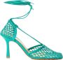 Bottega Veneta Groene Katoenen Leren Dames Sandaal Green Dames - Thumbnail 1