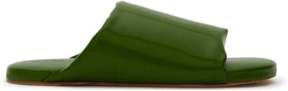 Bottega Veneta Groene leren pantoffelsandalen