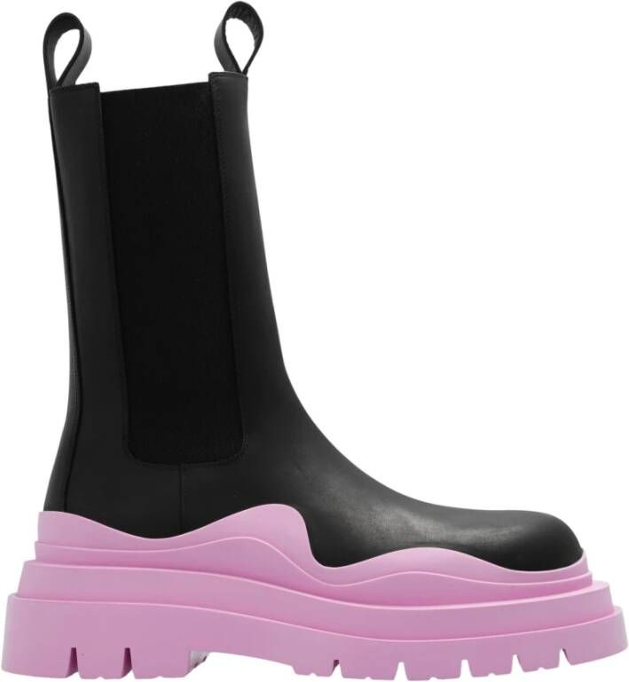 Bottega Veneta Leren Tire Laarzen Vrouwen Slip-On Black Dames