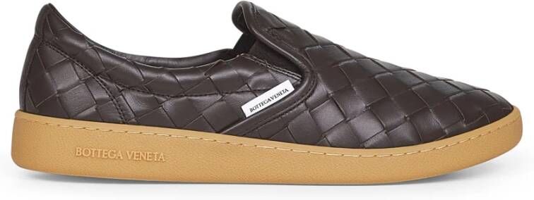 Bottega Veneta Intrecciato Slip-On Sneakers Bruin Leer