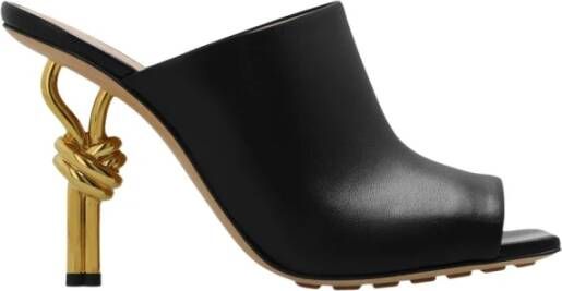 Bottega Veneta Muiltjes met knoophak Black Dames