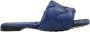 Bottega Veneta Blauwe Intrecciato Leren Platte Sandalen - Thumbnail 1