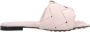 Bottega Veneta Roze Gevlochten Leren Slide Sandalen - Thumbnail 1