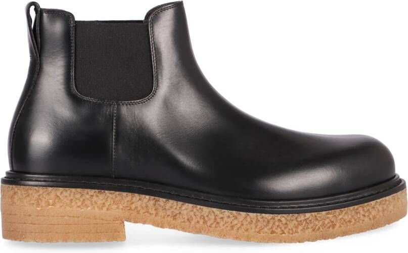 Bottega Veneta Leren Chelsea laarzen met stoffen inzetstukken
