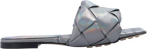 Bottega Veneta Lido holographical slides Grijs Dames