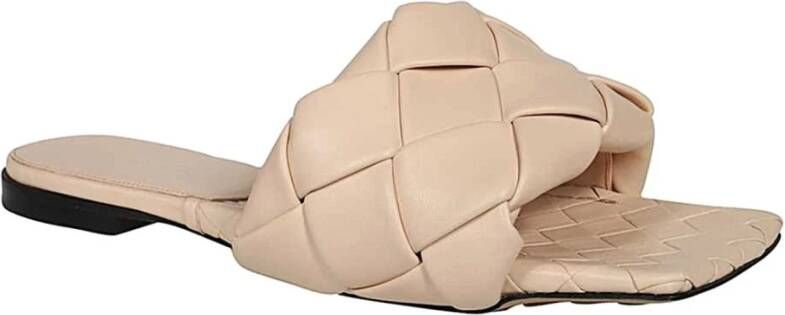 Bottega Veneta Beige Intrecciato Leren Muiltjes Beige Dames