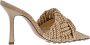 Bottega Veneta Beige Raffia Hak Sandaal Mule met Intreccio Beige Dames - Thumbnail 6