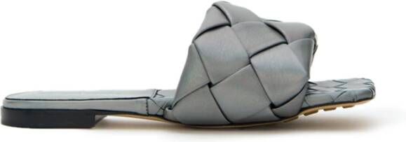 Bottega Veneta Lido holographical slides Grijs Dames