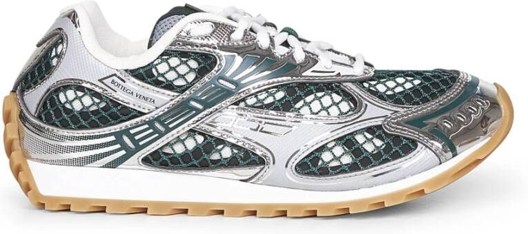 Bottega Veneta Mesh Sneakers met Metallic Inzetstukken