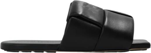 Bottega Veneta Zwarte leren Maxi Intreccio Mule Black Dames