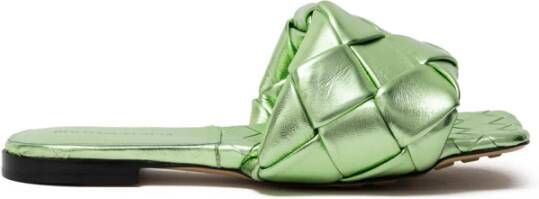 Bottega Veneta Platte sandalen met vierkante neus en geweven detail