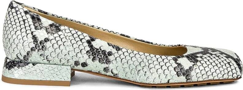 Bottega Veneta Python Effect Ballerina Flats Green Dames